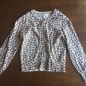 Lands End Leopard Cardigan Size 7